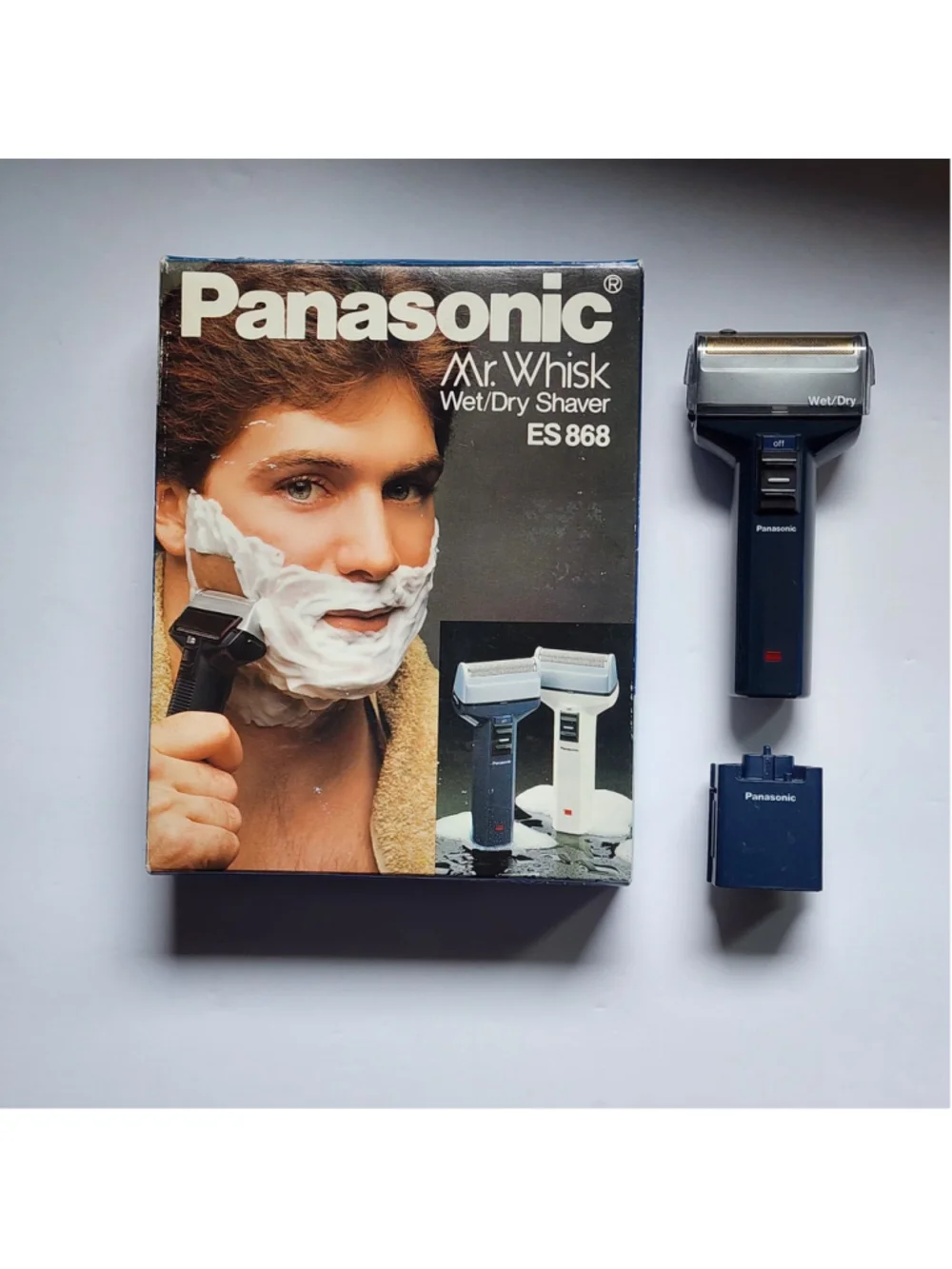 Vintage Panasonic Mr. Whisk Wet/Dry Shaver ES868 Complete Set Tested Works w/Box